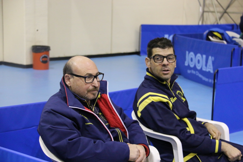 Coach Scotto e Mereu del Tennistavolo Norbello (Foto Gianluca Piu)