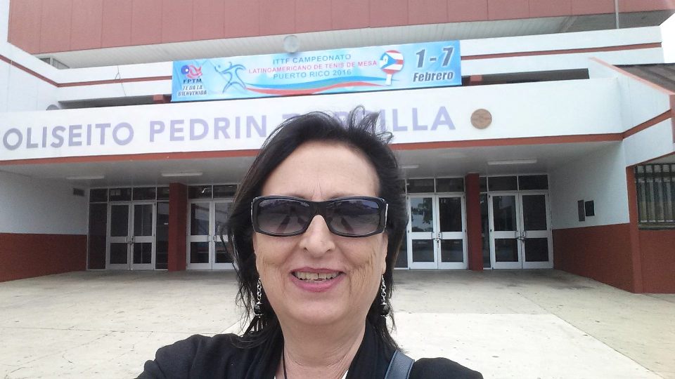 Un selfie dell'arbitro internazionale  Emilia Pulina ai Giochi Latino Americani