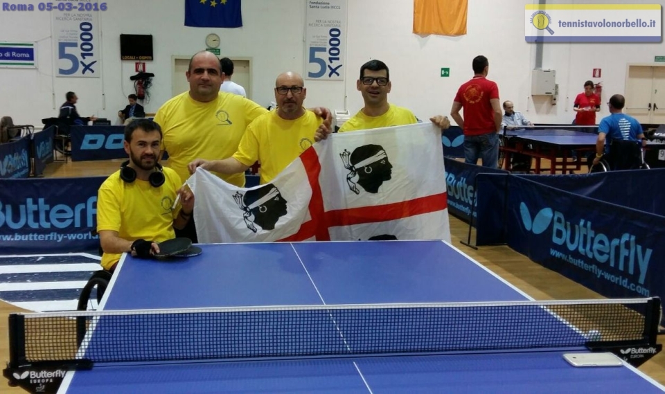 La squadra del Tennistavolo Norbello al torneo Paralimpico di Roma